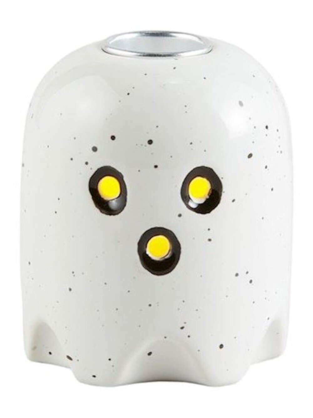 Mud Pie 4" LED Ceramic Ghost Taper Candleholder - Set of 2 - NIB